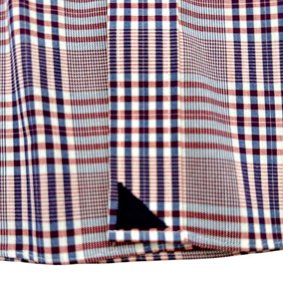 UNTUCKit Red Blue Plaid Wrinkle Free Slim Fit L/S Button Down Shirt LARGE - Picture 5 of 9